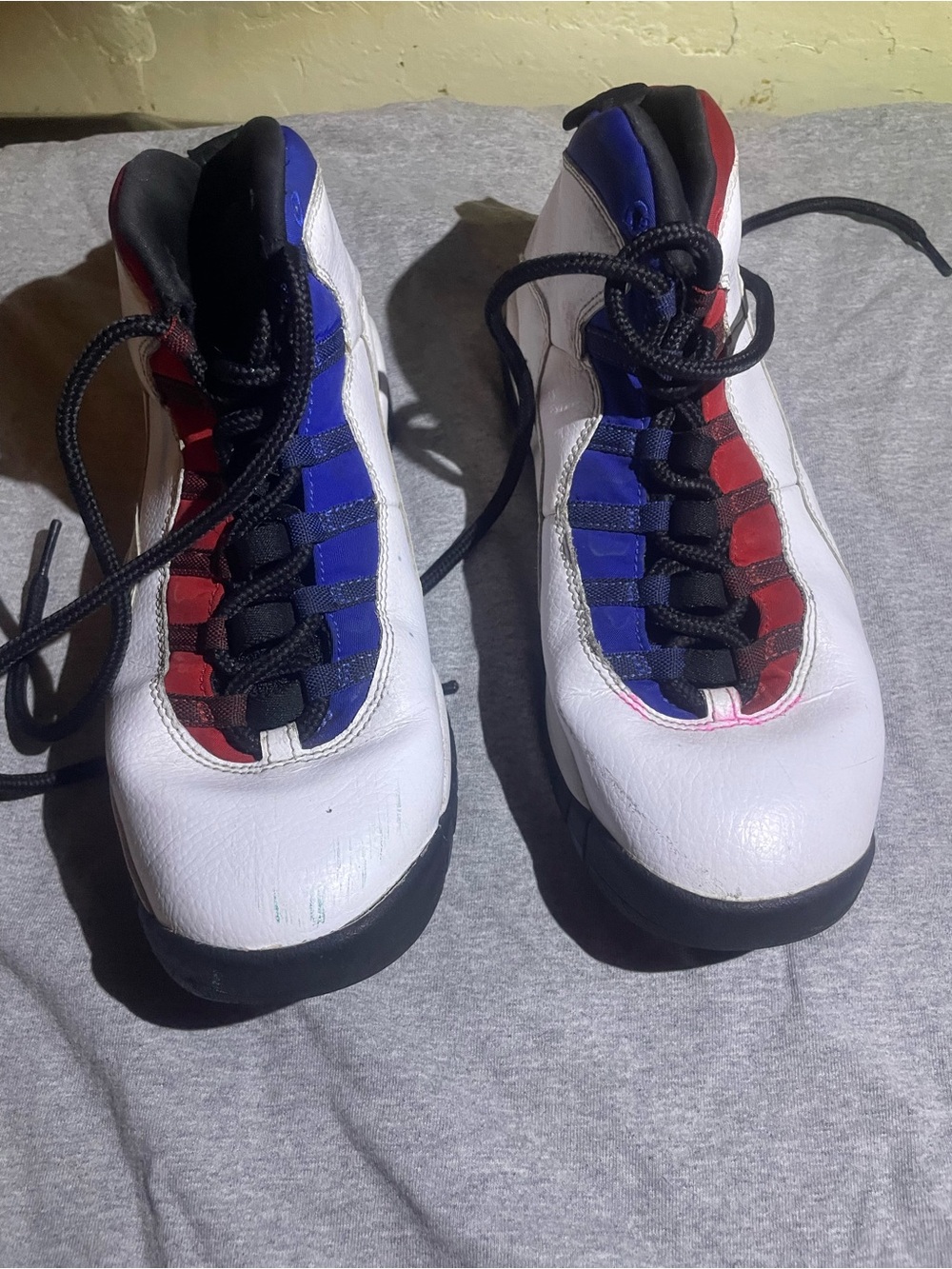 Jordan Kids White Sneakers with Blue & Red Detail 7Y
